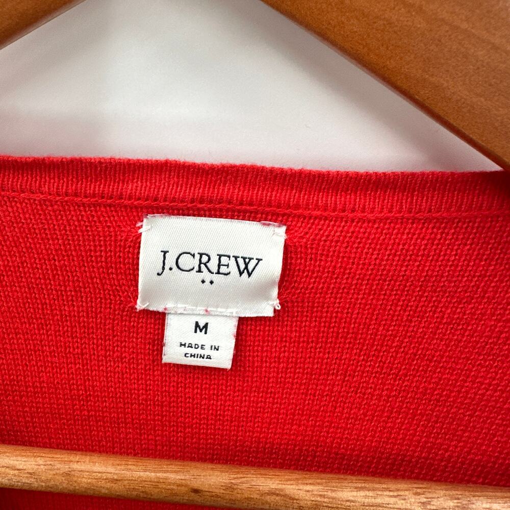 J.CREW Factory Red Vanessa Open Long Cardigan with Pockets AN051 // M - Picture 5 of 7